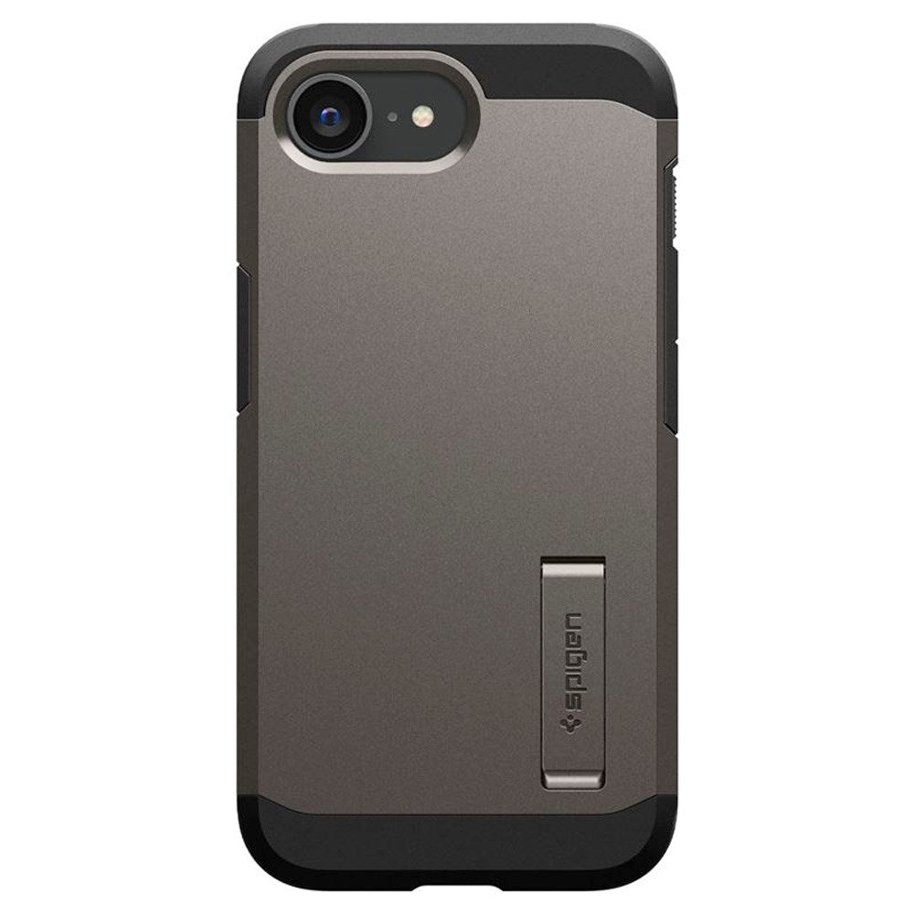 iPhone 16e Spigen Tough Armor Skal med Stativfunktion - MagSafe Kompatibel - Gunmetal