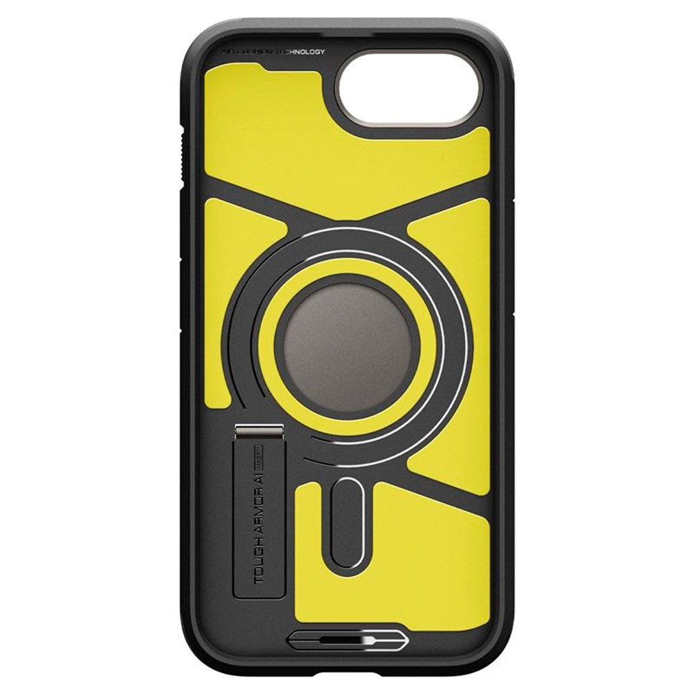 iPhone 16e Spigen Tough Armor Skal med Stativfunktion - MagSafe Kompatibel - Gunmetal