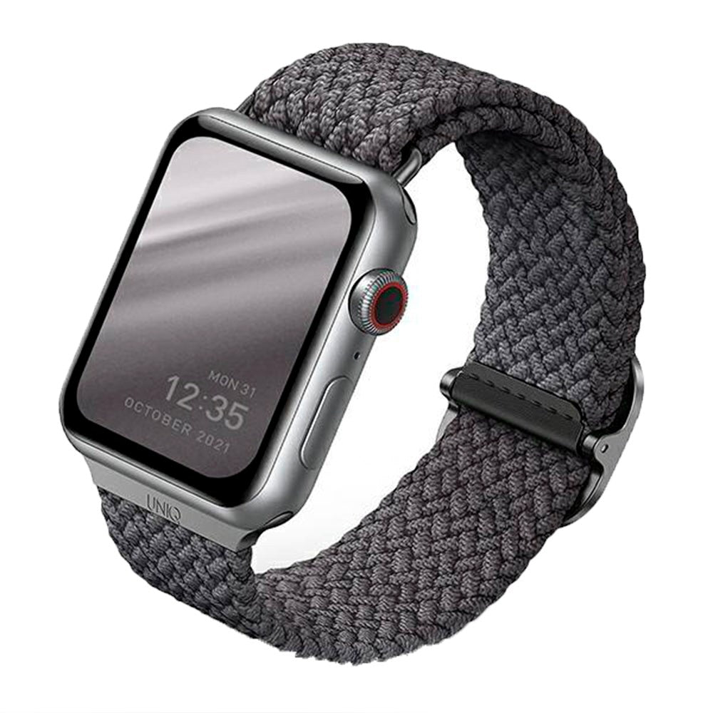 Apple Watch (38/40/SE/41/42mm) UNIQ Aspen Rem Flätat Tyg - Grå