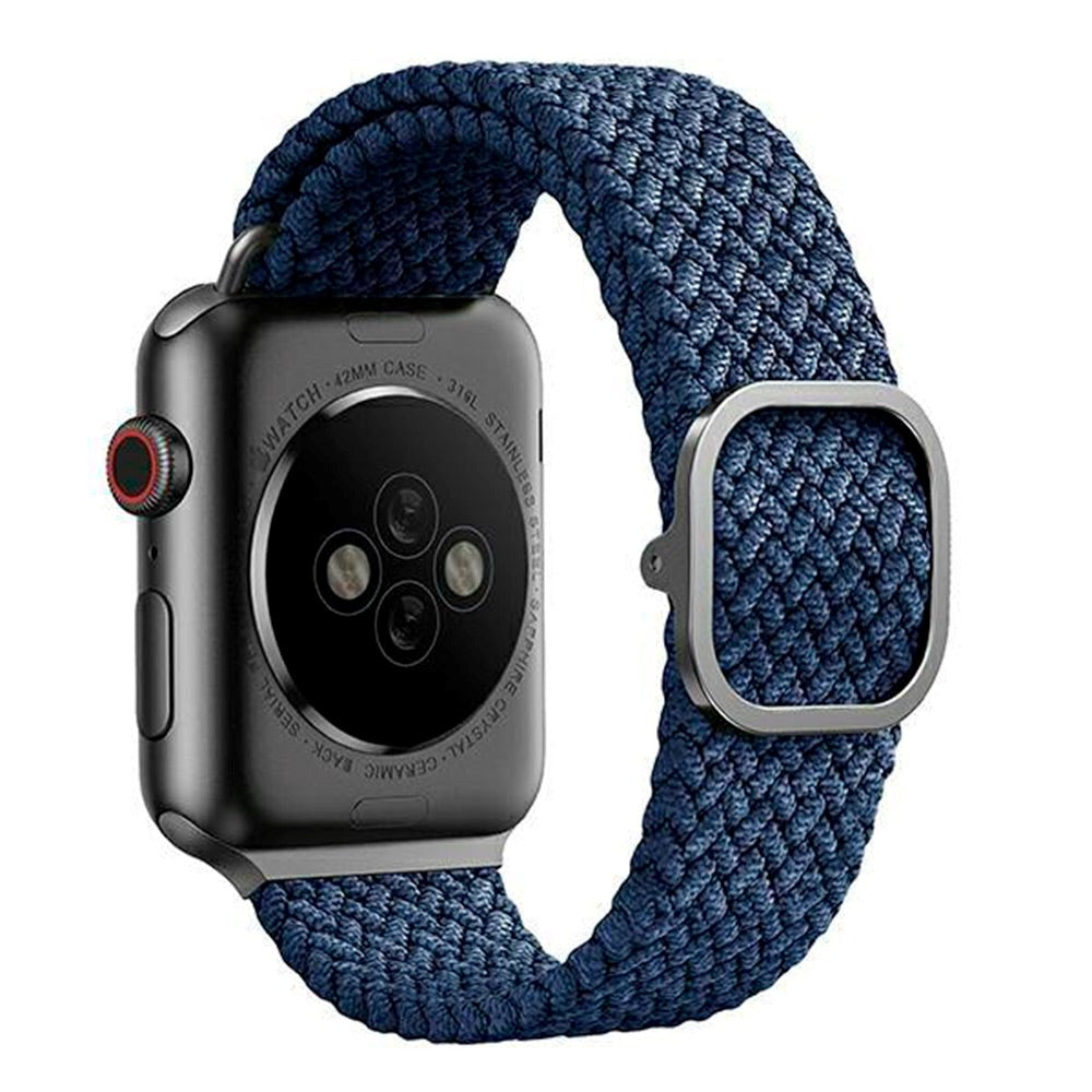 Apple Watch (38/40/SE/41/42mm) UNIQ Aspen Rem Flätat Tyg - Blå