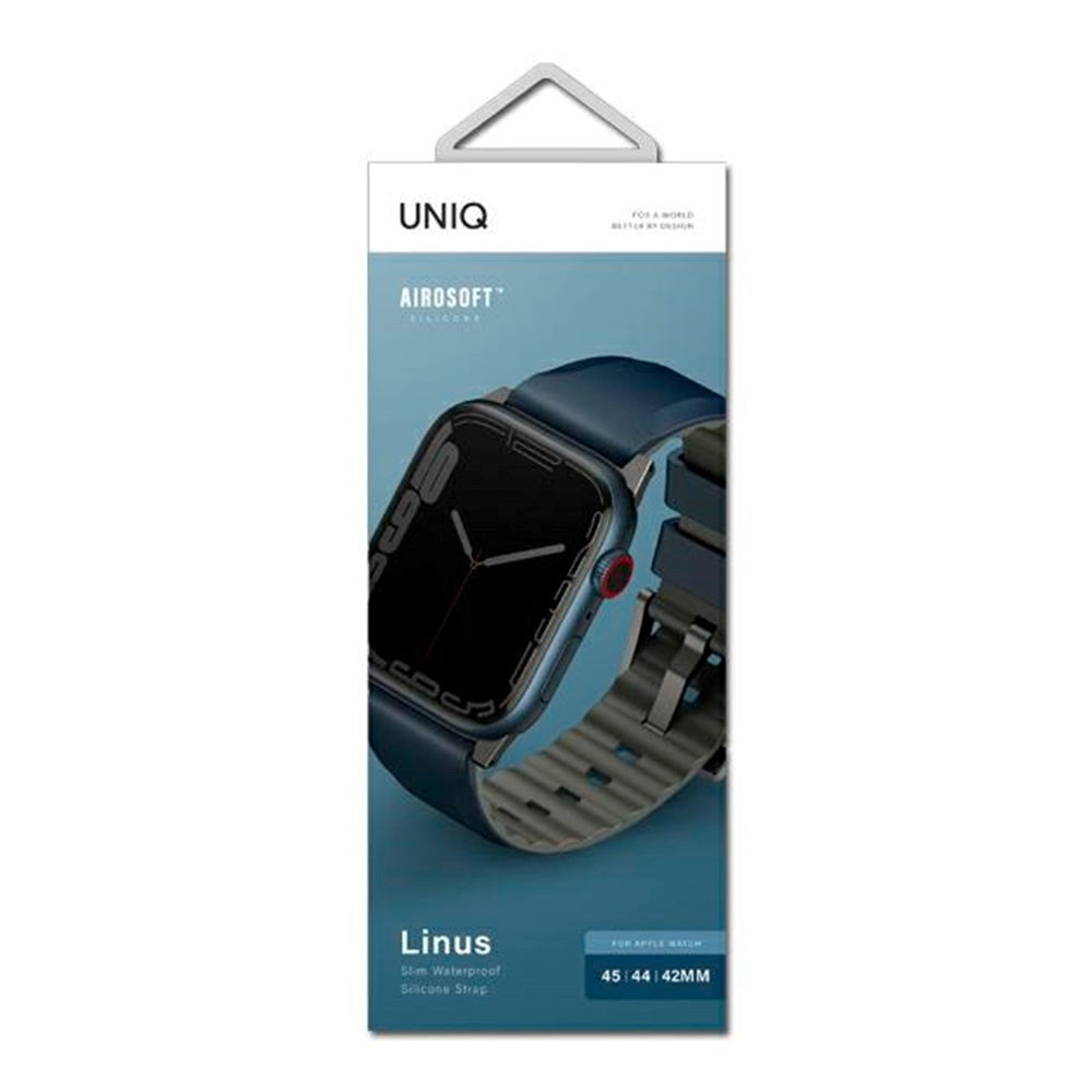 Apple Watch (42/44/SE/45/46/49mm) UNIQ Linus Rem Silikon - Blå