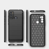 Motorola Moto G60 Tech-Protect Skal Kolfiber Flexibel Plast - Svart