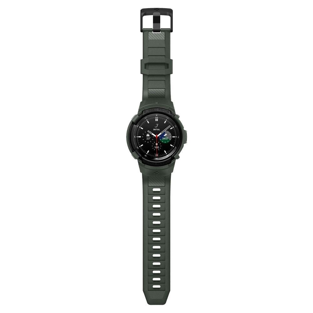 Samsung Galaxy Watch 4 Classic (46mm) Spigen Rugged Armor Pro Case - Skal med Rem - Grön