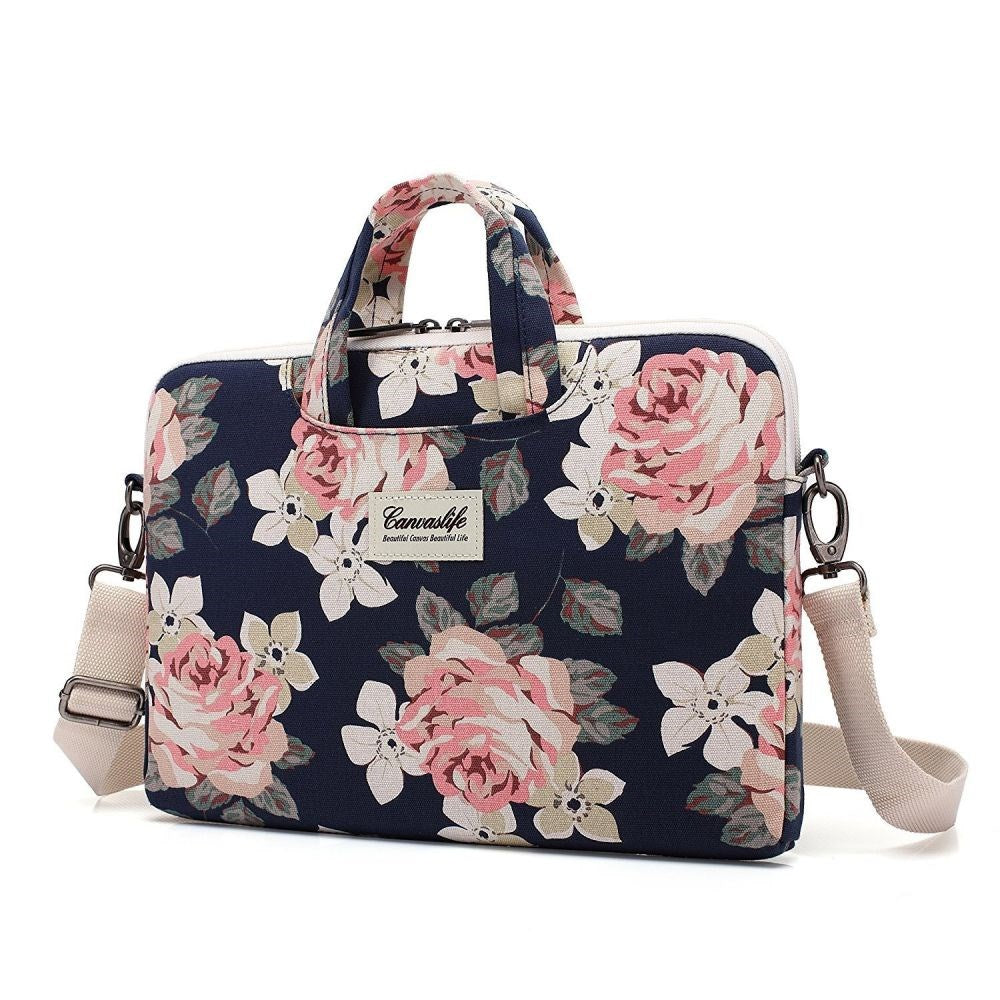 MacBook 13-14" / Laptop 13-14" Canvaslife Briefcase Väska - Navy Rose