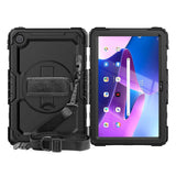 Lenovo Tab M10 Plus (3. Gen) 10.6 "(TB-125F/128F) Tech-Protect Solid360 Tough Case m. Skyddsfilm, handhållare och axelband-Svart