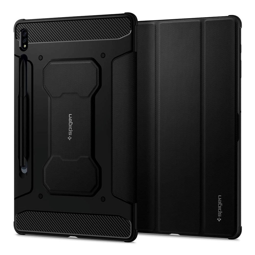 Samsung Galaxy Tab S8 Plus / S7 Plus 12.4" Spigen Rugged Armor Pro Fodral - Svart