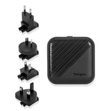 Targus 65W GaN PD Väggladdare med USB-C, USB-A och Reseadaptrar - Svart