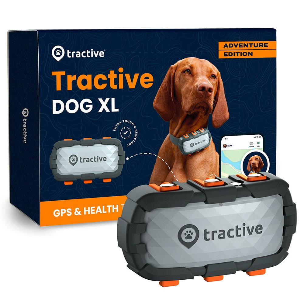 Tractive GPS Dog XL - GPS & Bluetooth Tracker för Hundar - Adventure Edition - Grå