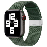 Apple Watch (38/40/SE/41/42mm) Hurtel Rem Flätat Tyg - Grön