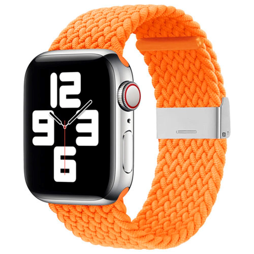 Apple Watch (42/44/SE/45/46/49mm) Hurtel Rem Flätat Tyg - Orange