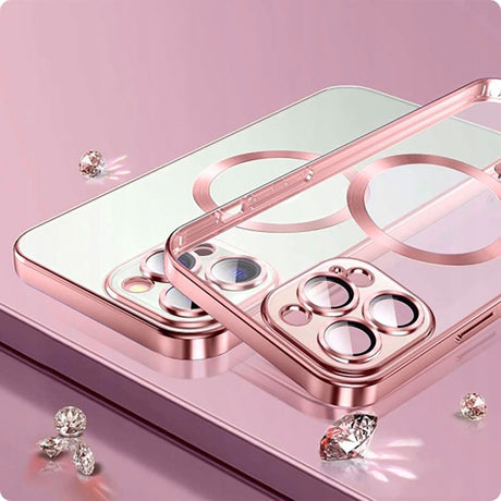 iPhone 15 Tech-Protect MagShine Skal - MagSafe Kompatibel - Genomskinlig / Guld