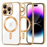 iPhone 15 Pro Tech-Protect MagShine Skal - MagSafe Kompatibel - Genomskinlig / Guld