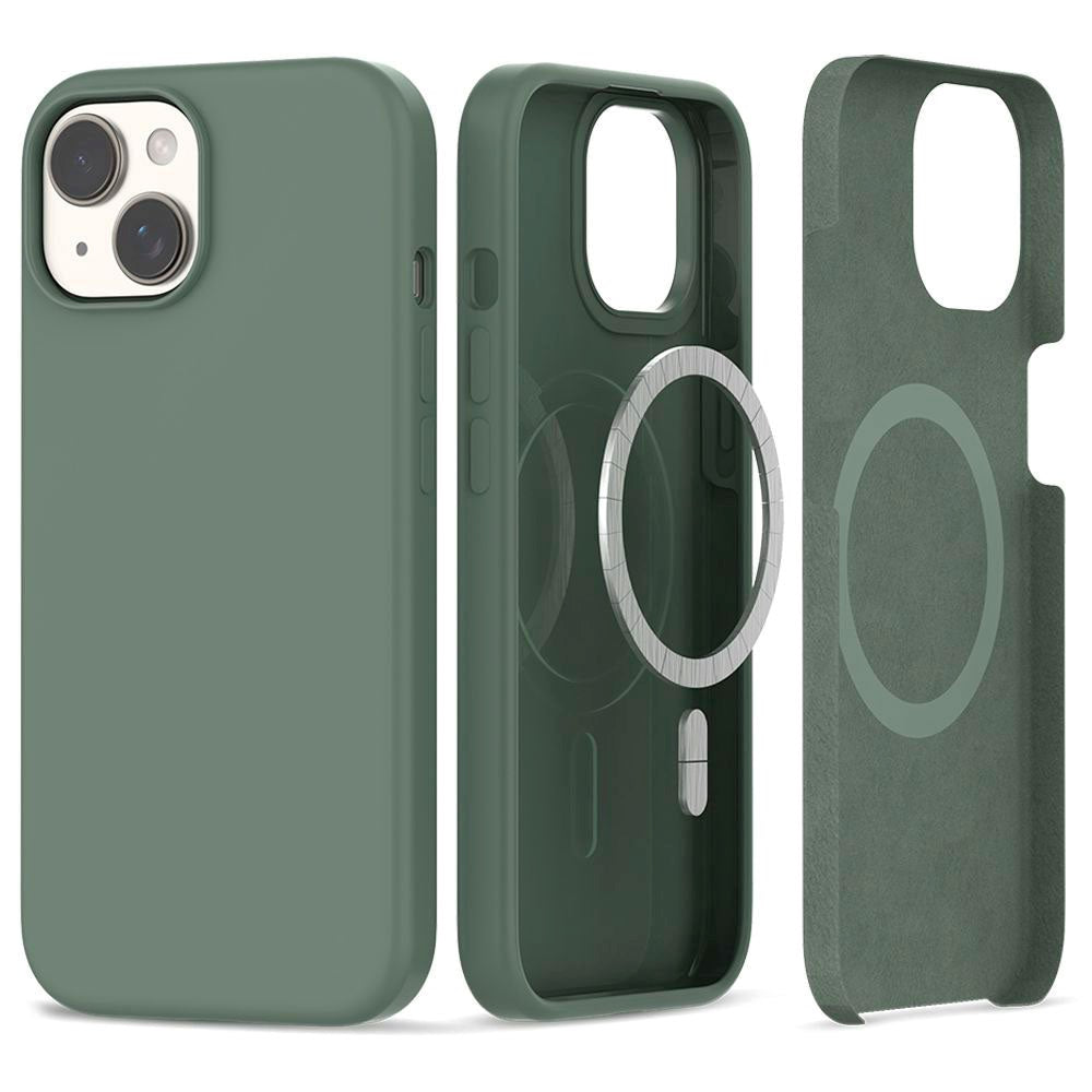 iPhone 15 Tech-Protect Silikon Skal - MagSafe Kompatibel - Olive