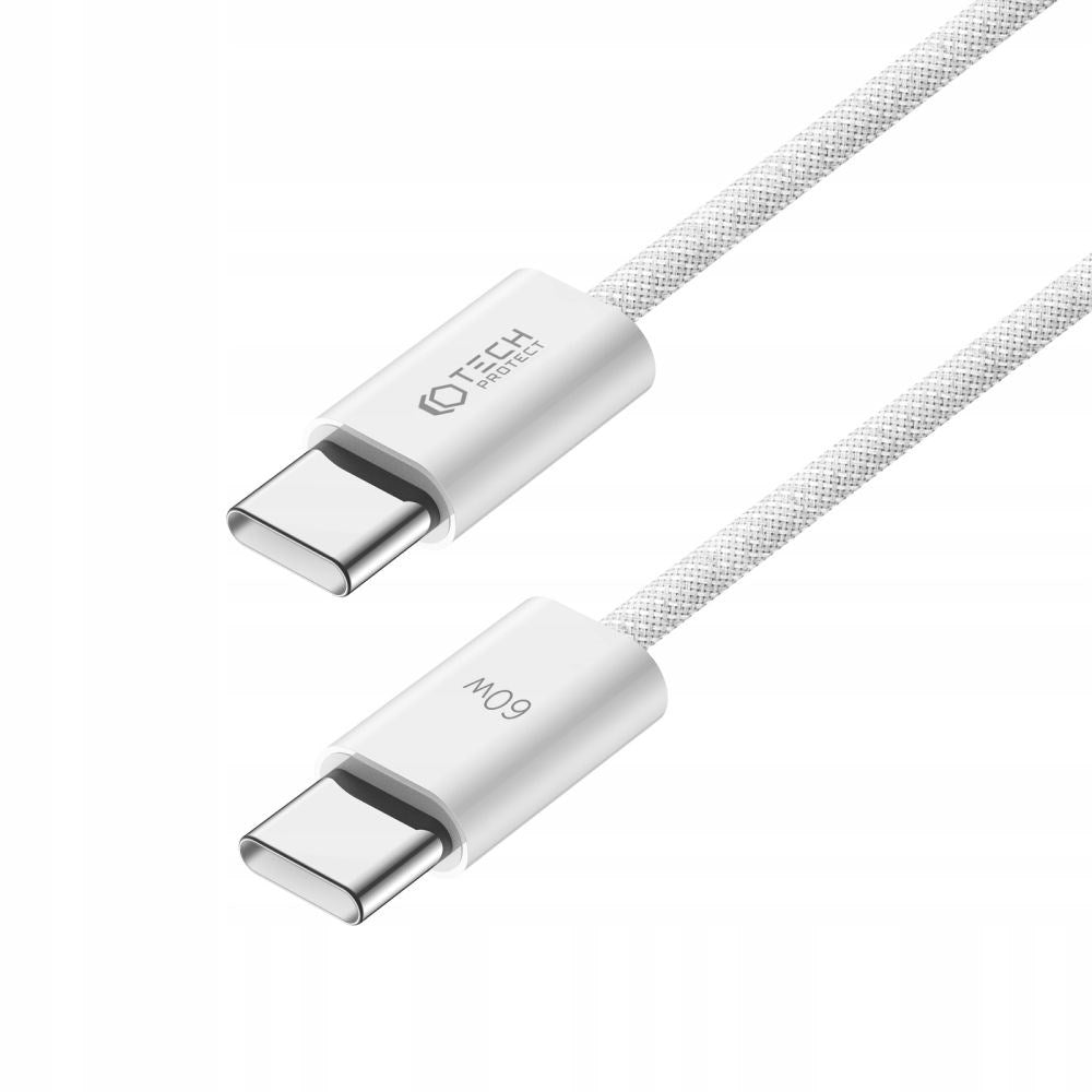 Tech-Protect Ultraboost Classic USB-C till USB-C Kabel 60W/3A 2m - Vit