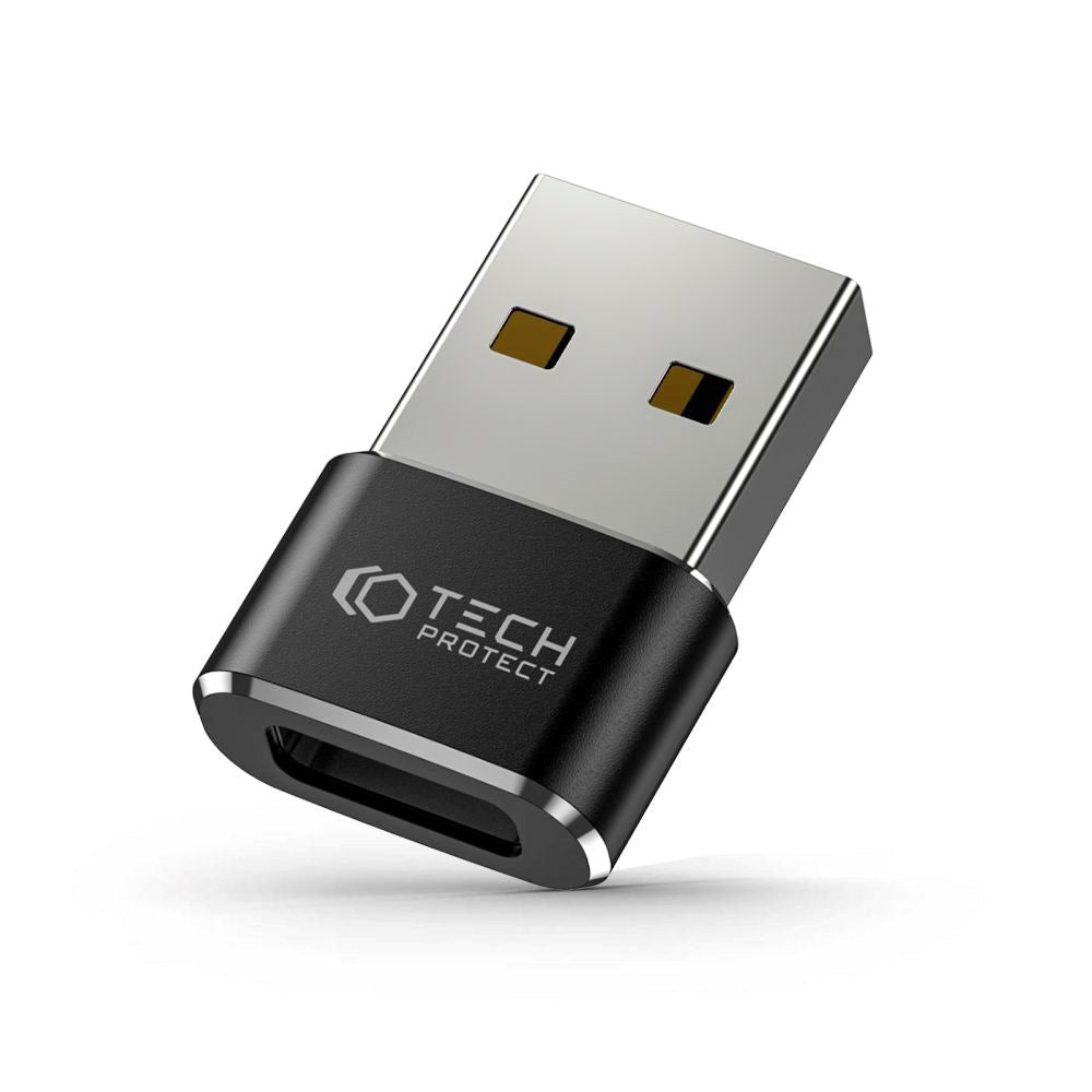 Tech-Protect USB-A till USB-C Adapter - Svart