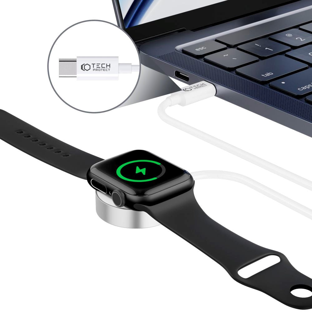 Tech-Protect Laddkabel för Apple Watch (2,5W) - 1,2m - Vit