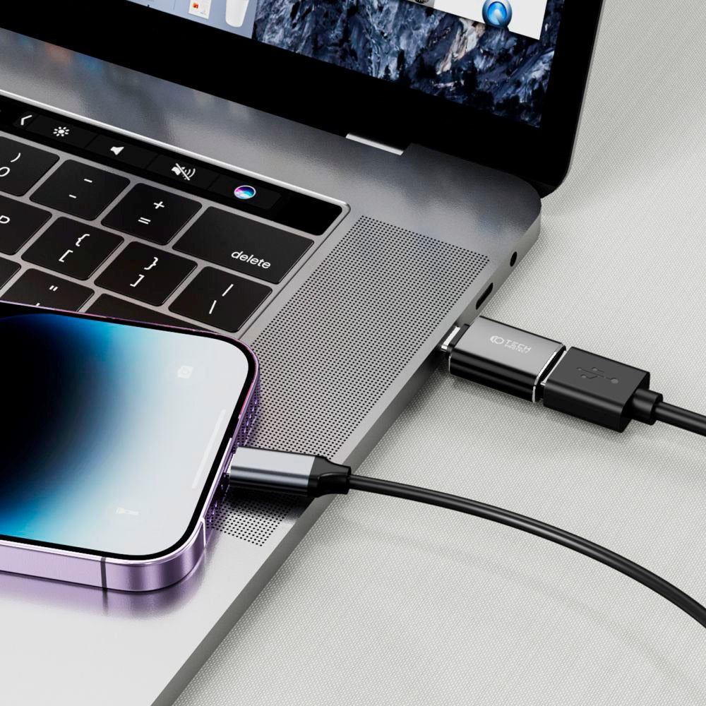 Tech-Protect Lightning till USB-A Adapter - Svart