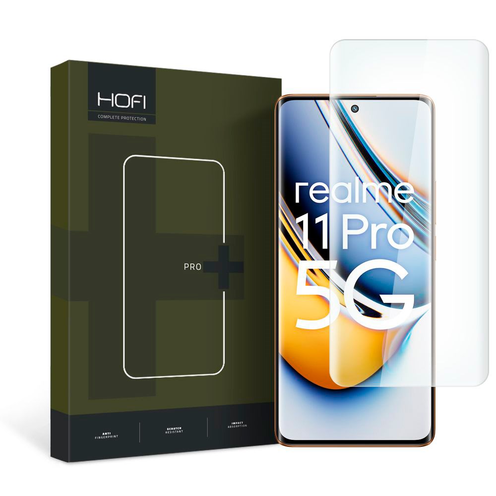 Realme 11 Pro+ (5G) / 11 Pro (5G) Hofi UV Glass Pro+ Skärmskydd - Case Friendly - 2-Pak - Genomskinlig