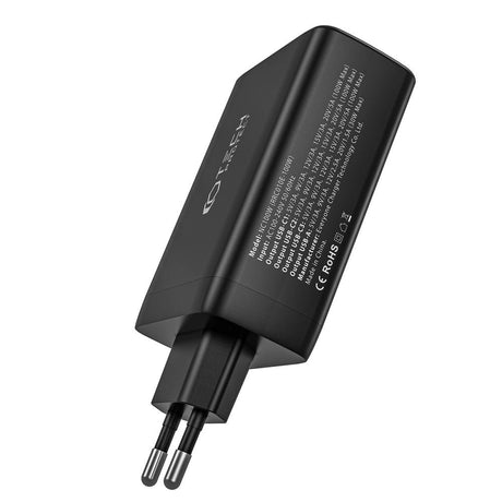Tech-Protect PD GaN 100W Väggladdare med 3 x USB-C & 1 x USB-A - Svart