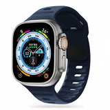 Apple Watch (42/44/SE/45/46/49mm) Iconband Tech-Protect Line Rem Silikon - Navy Blå