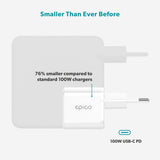 Epico UltraBoost Micro 100W Väggladdare med USB-C - Vit