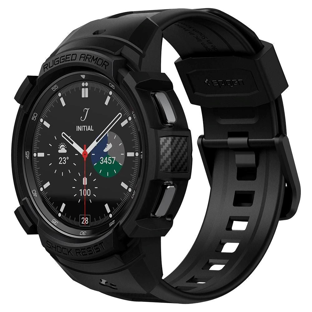 Samsung Galaxy Watch 4 Classic (46mm) Spigen Rugged Armor Pro Case - Skal med Rem - Mattsvart