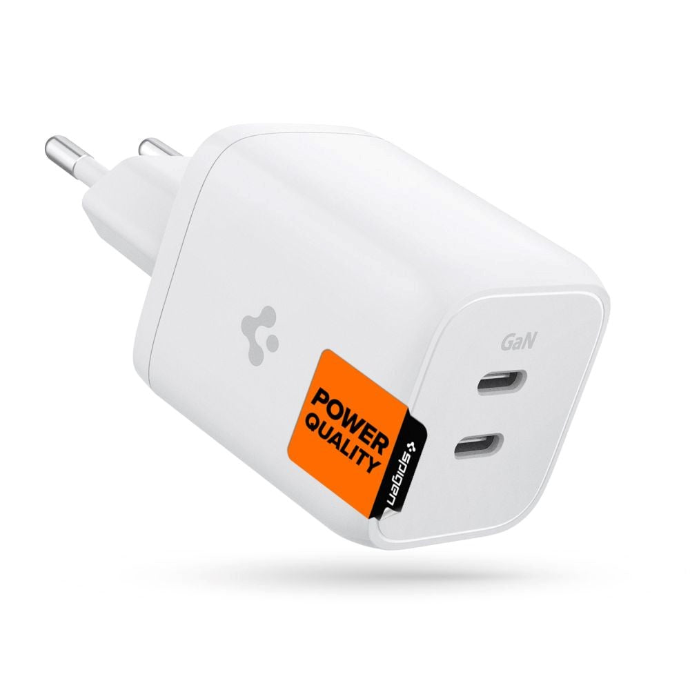 Spigen Quantum Boost ArcStation GaN 65W Väggladdare med 2 x USB-C - Vit