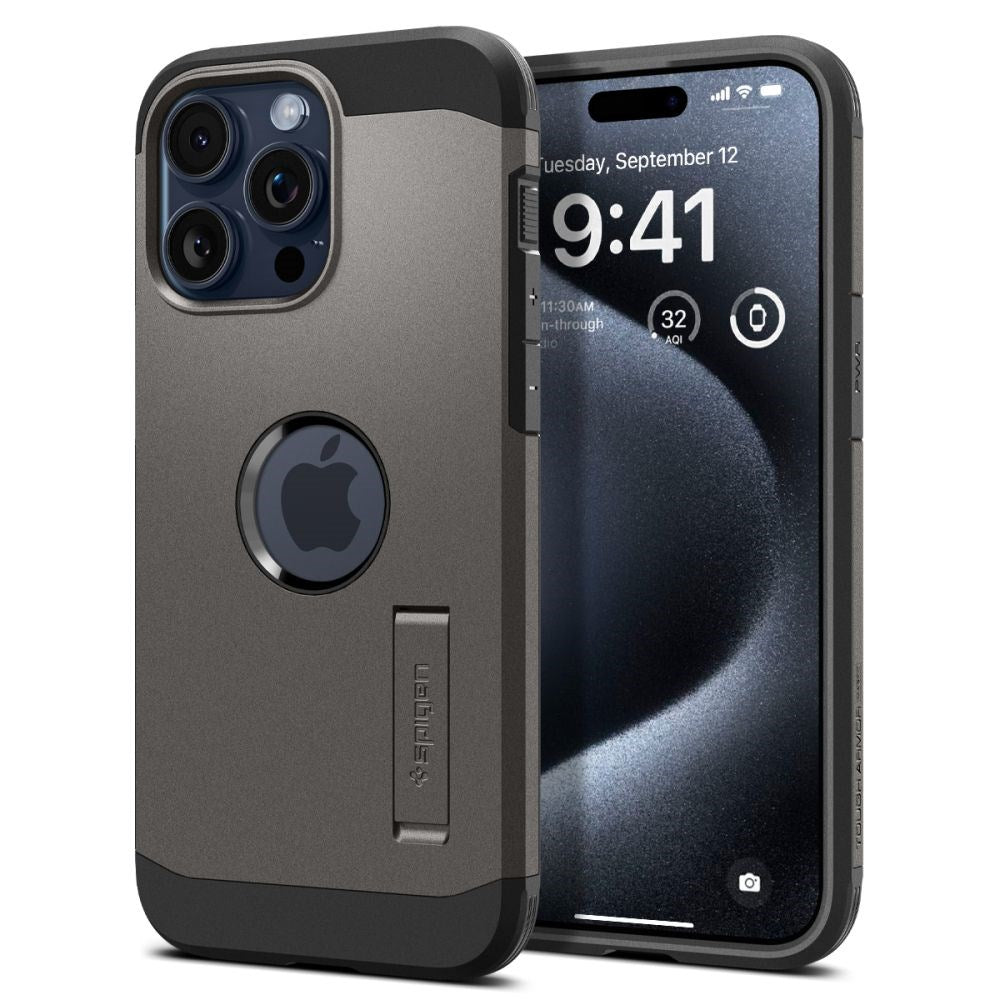 iPhone 15 Pro Spigen Tough Armor Skal - MagSafe-Kompatibelt - Gun Metal