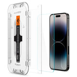 iPhone 14 Pro Spigen EZ Fit Glas.tR Skärmskydd 2. Stk - Case Friendly - Genomskinlig