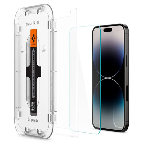 iPhone 14 Pro Max Spigen EZ Fit Glas.tR Skärmskydd 2. Stk - Case Friendly - Genomskinlig