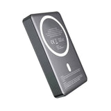 Denver PQCW-10015 Magnetisk Trådlös PowerBank - 15W / 10.000 mAh - MagSafe Kompatibel - Grå