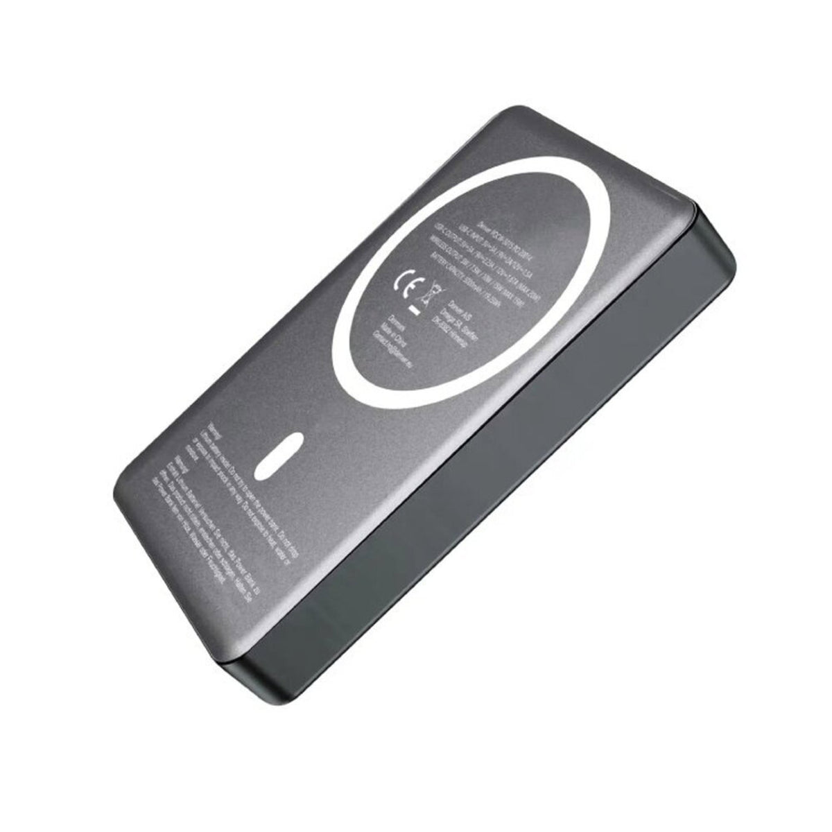 Denver PQCW-10015 Magnetisk Trådlös PowerBank - 15W / 10.000 mAh - MagSafe Kompatibel - Grå