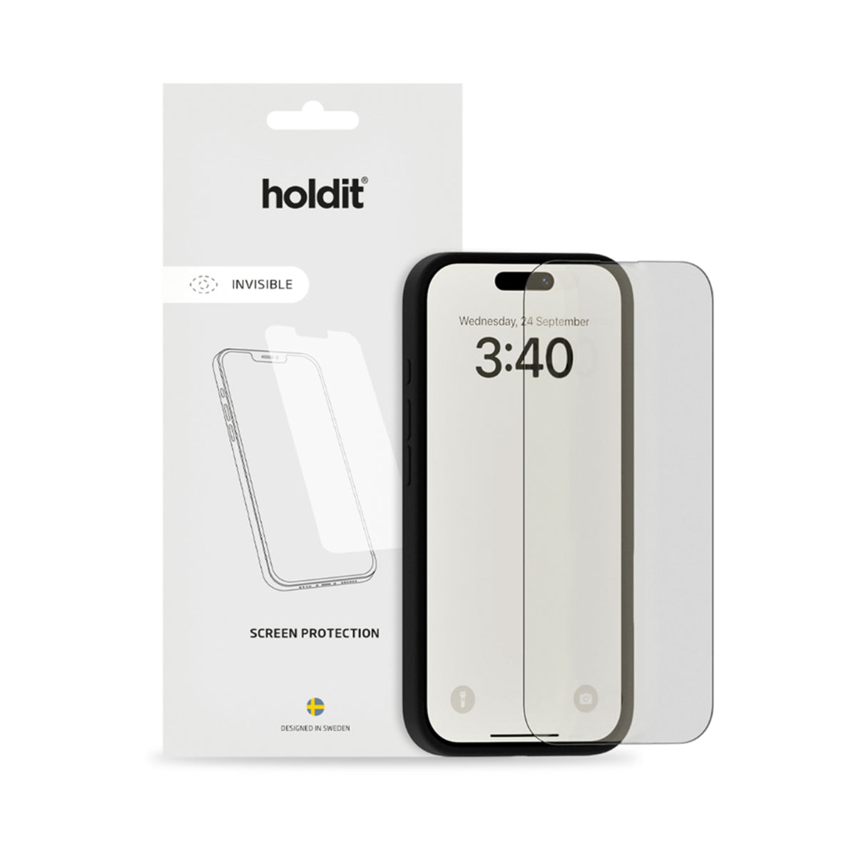 Holdit iPhone 16 / 15 / 15 Pro / 14 Pro Härdat Glas Skärmskydd 2.5D - Case-Friendly - Genomskinlig