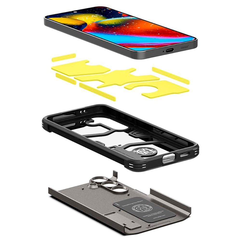 Samsung Galaxy S24 Spigen Tough Armor Skal med Stativfunktion - Gunmetal