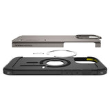 iPhone 16 Pro Max Spigen Tough Armor Skal med Stativ - MagSafe Kompatibelt - Gunmetal