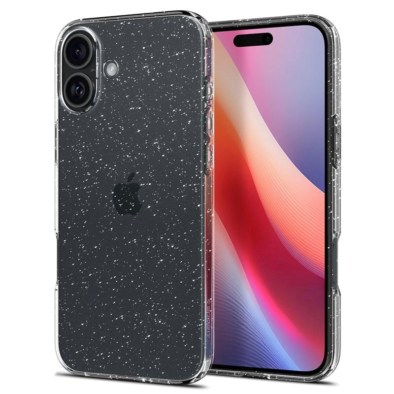 iPhone 16 Plus Spigen Liquid Crystal Glitter Skal - Genomskinlig