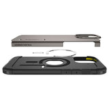 iPhone 16 Pro Spigen Tough Armor Skal med Stativ - MagSafe Kompatibelt - Gunmetal