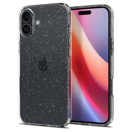 iPhone 16 Spigen Liquid Crystal Glitter Skal - Genomskinlig