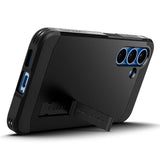 Samsung Galaxy S25 Spigen Tough Armor Hybrid Skal m. Stativfunktion - MagSafe Kompatibel - Svart