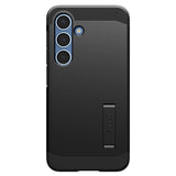 Samsung Galaxy S25 Spigen Tough Armor Hybrid Skal m. Stativfunktion - MagSafe Kompatibel - Svart
