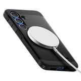 Samsung Galaxy S25 Spigen Tough Armor Hybrid Skal m. Stativfunktion - MagSafe Kompatibel - Svart