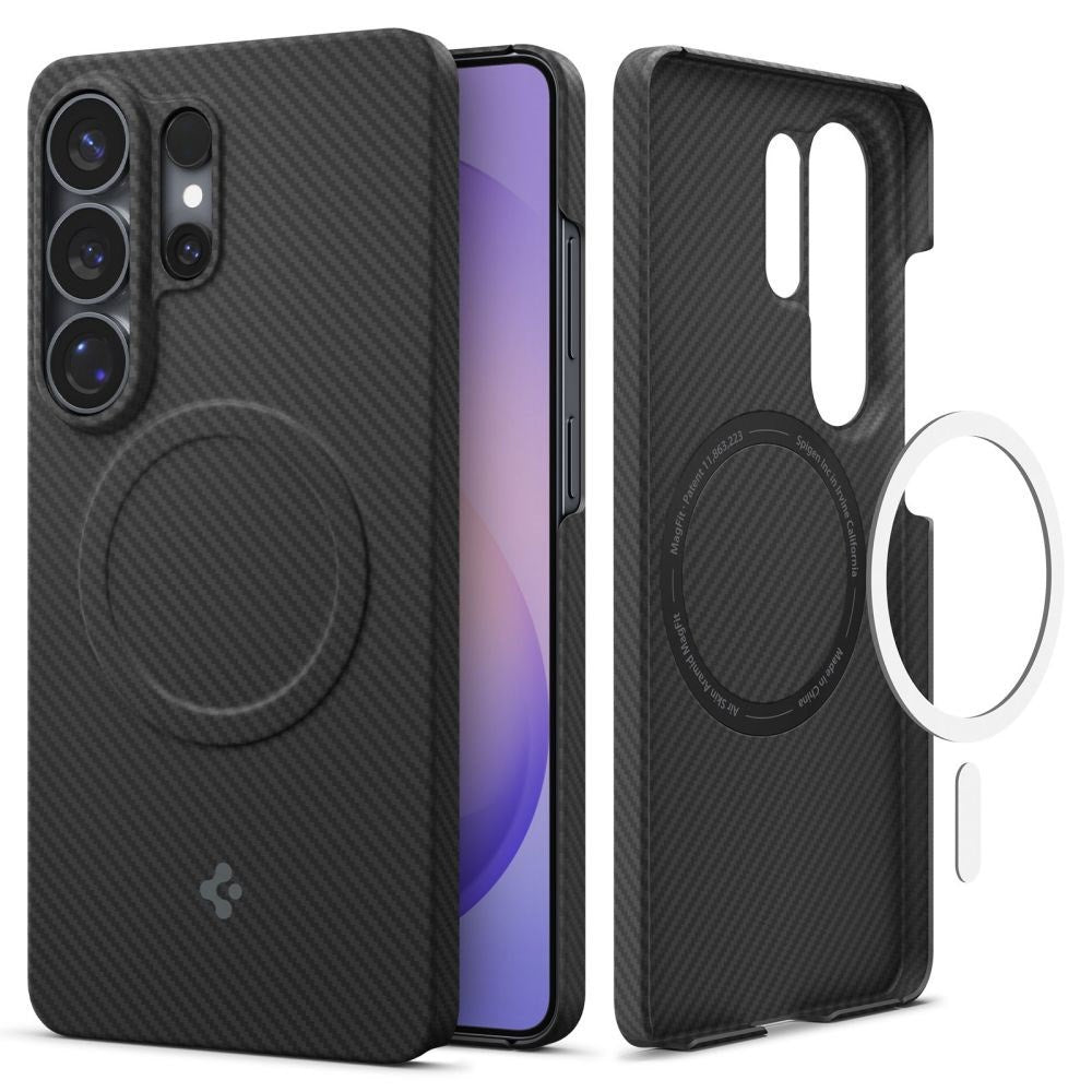 Samsung Galaxy S26 Ultra Spigen Air Skin Aramid Skal - MagSafe Kompatibel - Svart