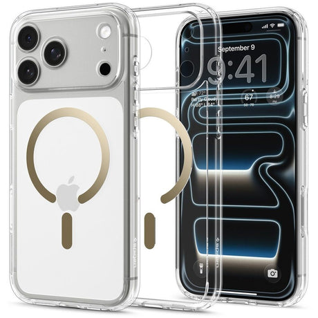 iPhone 18 Pro / 17 Pro Spigen Ultra Hybrid Skal - MagSafe Kompatibel - Genomskinlig / Guld