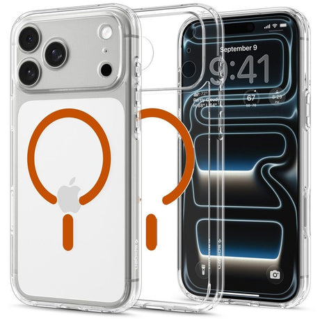 iPhone 18 Pro Max / 17 Pro Max Spigen Ultra Hybrid Skal - MagSafe Kompatibel - Genomskinlig / Orange