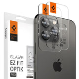 iPhone 16 Pro / 16 Pro Max Spigen EZ Fit. tR Optik Pro Kameralinsskydd - 2 St - Genomskinlig / Svart