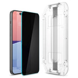 iPhone 16 Spigen EZ Fit Glas.tR Skärmskydd - Privacy Filter - Case Friendly - Genomskinlig