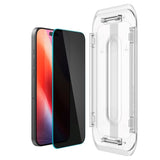 iPhone 16 Pro Max Spigen EZ Fit Glas.tR Skärmskydd 2. Stk - Privacy Filter - Case Friendly - Genomskinlig