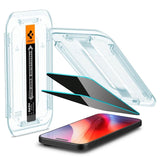 iPhone 16 Pro Max Spigen EZ Fit Glas.tR Skärmskydd 2. Stk - Privacy Filter - Case Friendly - Genomskinlig