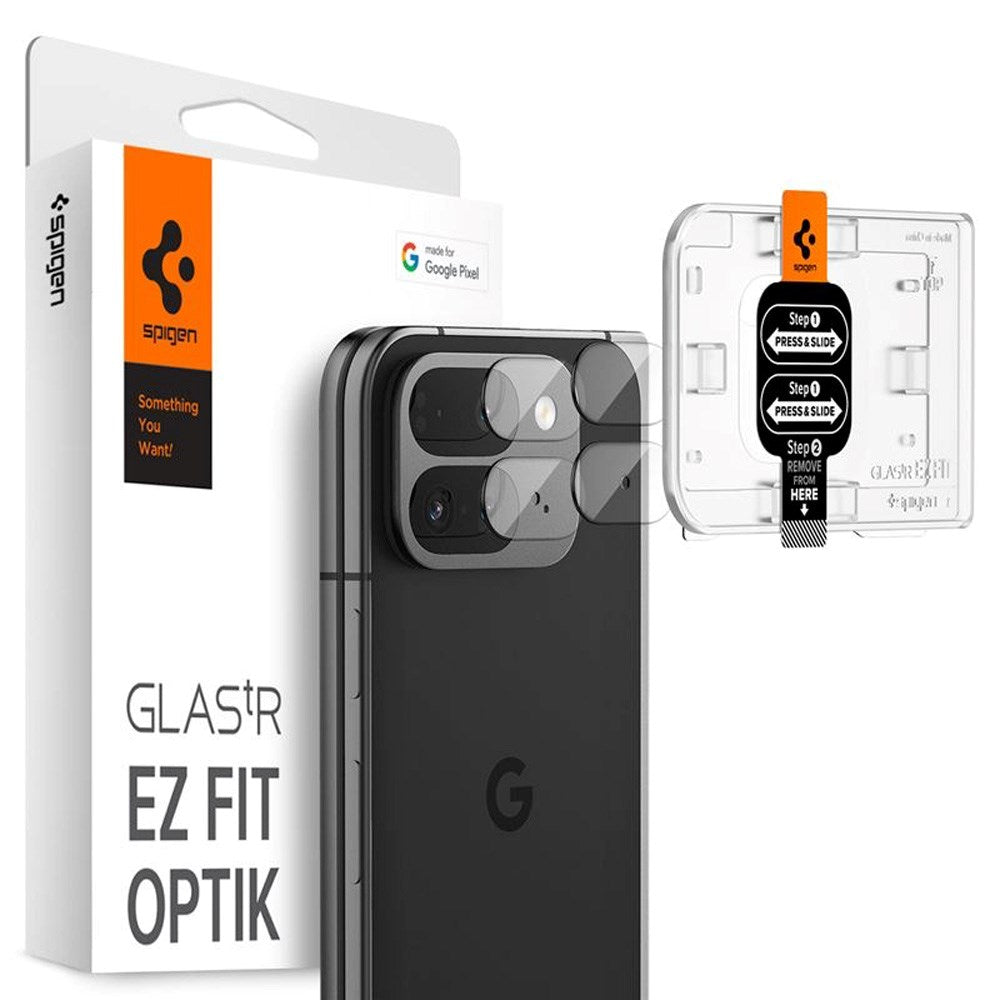 Spigen Härdat Glas Kameralinsskydd - Google Pixel 9 Pro Fold - 2 Pack - Genomskinlig