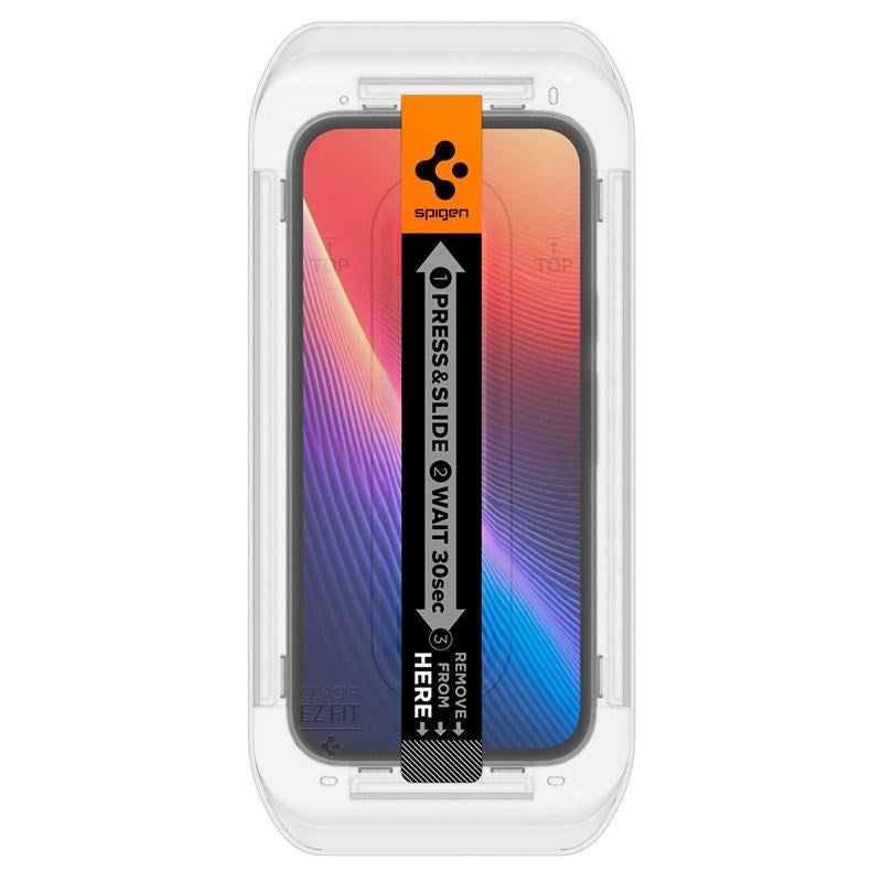 Google Pixel 9a Spigen EZ Fit Glas tR Skärmskydd - 2 st - Case Friendly - Genomskinlig